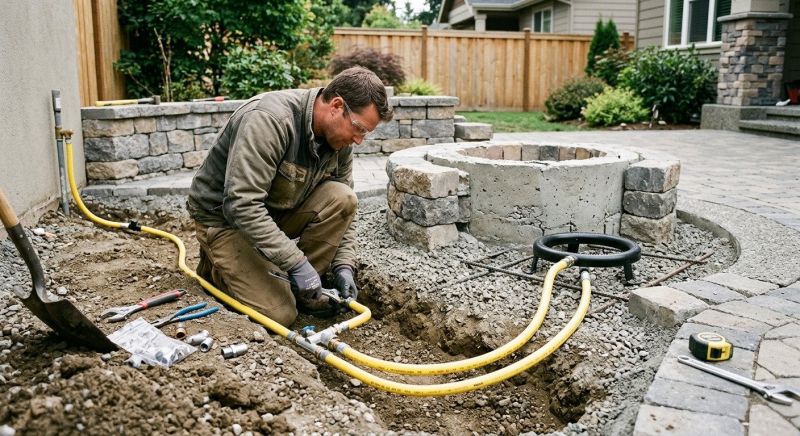 Fire Pit Gas Line Installation in Austin, TX