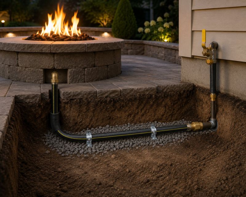 Fire Pit Gas Line Installation in Kansas City, MO